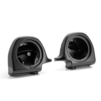 Advanblack Vivid Black 6.5&quot; Speaker Pods for '83-'13 Lower Fairing Vented Harley Davidson Touring