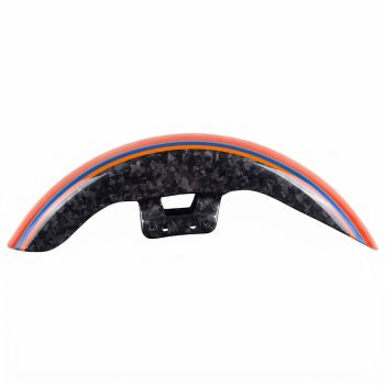 Advanblack Daybrake Blood Orange Glossy Black Forged Carbon Fiber Front Fender for '23.5Up Harley Touring
