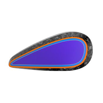 Advanblack Daybrake Blue Streak Glossy Black Forged Carbon Fiber Fuel Tank Shell Cover for Harley '24Up Touring & '23.5Up CVO Models