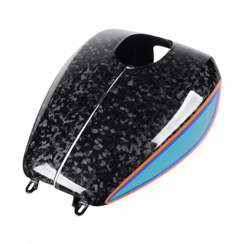 Advanblack Daybrake Teal Thunder/Vivid Black Glossy Black Forged Carbon Fiber Fuel Tank Shell Cover for Harley '24Up Touring & '23.5Up CVO Models