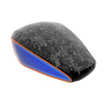 Advanblack Daybrake Aurora Blue Denim Glossy Black Forged Carbon Fiber Fuel Tank Shell Cover for Harley '24Up Touring & '23.5Up CVO Models