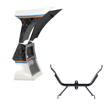 Advanblack Daybrake Golden White Pearl Glossy Black Forged Carbon Fiber Spoiler Fairings Kit with Support Bracket for '23.5-'25 Harley Road Glide