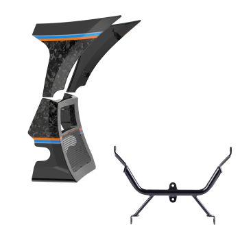 Advanblack Daybrake Midnight Firestorm Glossy Black Forged Carbon Fiber Spoiler Fairings Kit with Support Bracket for '23.5-'25 Harley Road Glide