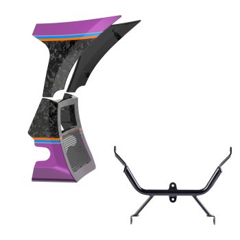 Advanblack Daybrake Poison Berry Glossy Black Forged Carbon Fiber Spoiler Fairings Kit with Support Bracket for '23.5-'25 Harley Road Glide