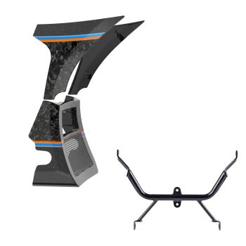 Advanblack Daybrake Raven Metallic Glossy Black Forged Carbon Fiber Spoiler Fairings Kit with Support Bracket for '23.5-'25 Harley Road Glide