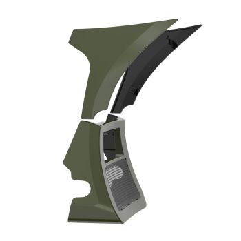 Olive Steel Metallic/Vivid Black Spoiler Fairings Kit with Support Bracket for '23.5-'25 Harley Road Glide