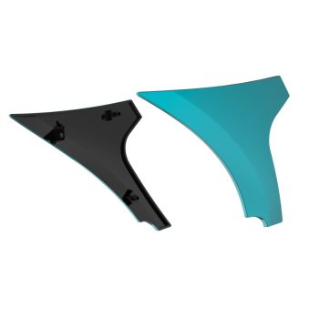 Teal Thunder/Vivid Black Side Spoiler Panel Fairings with Support Bracket for '23.5-'25 Harley Road Glide