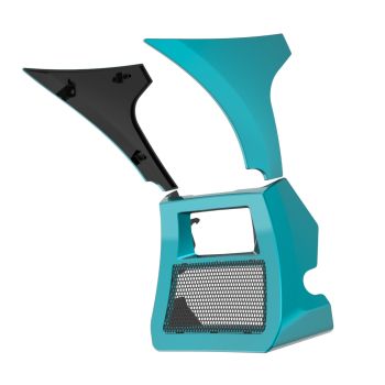 Teal Thunder/Vivid Black Spoiler Fairings Kit with Support Bracket for '23.5-'25 Harley Road Glide
