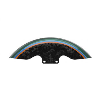 Advanblack Daybrake Alpine Green Glossy Black Forged Carbon 19inch Chopped Front Fender for '09Up Harley Touring