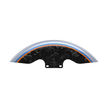 Advanblack Daybrake Atlas Silver Metallic Glossy Black Forged Carbon Fiber Front Fender for '23.5Up Harley Touring