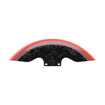 Advanblack Daybrake Blood Orange Glossy Black Forged Carbon 19inch Chopped Front Fender for '09Up Harley Touring