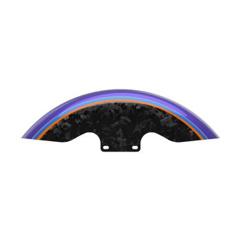 Advanblack Daybrake Blue Streak Glossy Black Forged Carbon 19inch Chopped Front Fender for '09Up Harley Touring