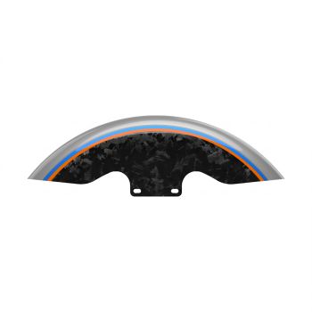 Advanblack Daybrake Dark Platinum Glossy Black Forged Carbon 19inch Chopped Front Fender for '09Up Harley Touring