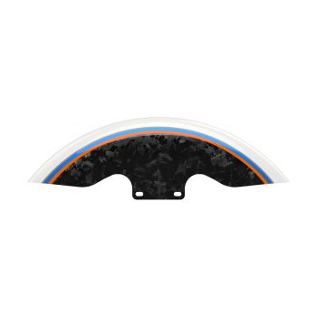Advanblack Daybrake Golden White Pearl Glossy Black Forged Carbon 19inch Chopped Front Fender for '09Up Harley Touring