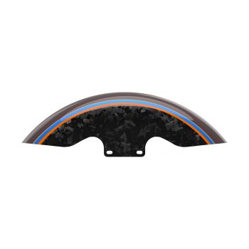 Advanblack Daybrake Inferno Gray Glossy Black Forged Carbon 19inch Chopped Front Fender for '09Up Harley Touring