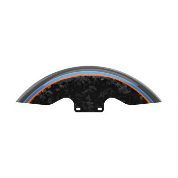 Advanblack Daybrake Iron Horse Metallic Glossy Black Forged Carbon 19inch Chopped Front Fender for '09Up Harley Touring