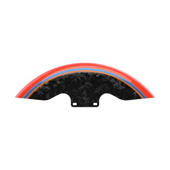 Advanblack Daybrake Legendary Orange Glossy Black Forged Carbon 19inch Chopped Front Fender for '09Up Harley Touring