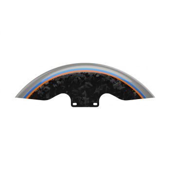 Advanblack Daybrake Mercury Silver Glossy Black Forged Carbon 19inch Chopped Front Fender for '09Up Harley Touring