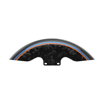 Advanblack Daybrake Midnight Firestorm Glossy Black Forged Carbon 19inch Chopped Front Fender for '09Up Harley Touring