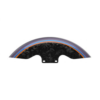 Advanblack Daybrake Purple Abyss Denim Glossy Black Forged Carbon 19inch Chopped Front Fender for '09Up Harley Touring