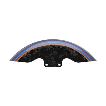 Advanblack Daybrake Purple Abyss Glossy Black Forged Carbon 19inch Chopped Front Fender for '09Up Harley Touring