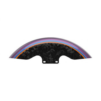 Advanblack Daybrake Poison Berry Glossy Black Forged Carbon 19inch Chopped Front Fender for '09Up Harley Touring