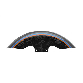 Advanblack Daybrake Raven Fade Glossy Black Forged Carbon 19inch Chopped Front Fender for '09Up Harley Touring