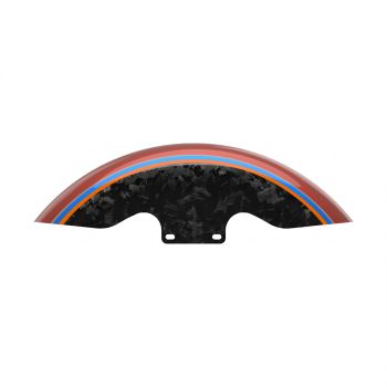 Advanblack Daybrake Red Rock Glossy Black Forged Carbon 19inch Chopped Front Fender for '09Up Harley Touring