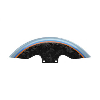 Advanblack Daybrake Sharkskin Blue Glossy Black Forged Carbon 19inch Chopped Front Fender for '09Up Harley Touring