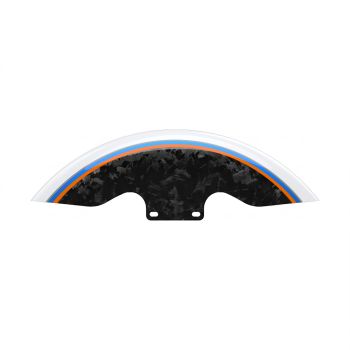 Advanblack Daybrake White Onyx Pearl Glossy Black Forged Carbon 19inch Chopped Front Fender for '09Up Harley Touring