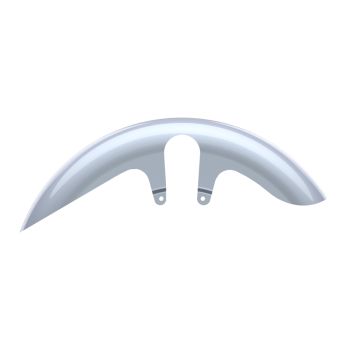 Advanblack Atlas Silver Metallic Shorty Performance 18" Wide Fat Tire Front Fender for 2014-2023 Harley Touring Models