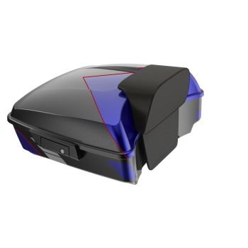 Blue Streak Color Matched Latch Hardware Rushmore Chopped Tour Pack Pad For  '97-'22 Harley Touring / Softail