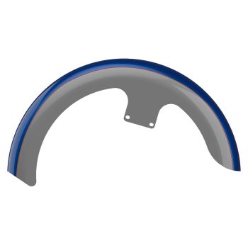 Bright Billiard Blue and Billiard Gray 21" REVEAL WRAPPER HUGGER FRONT FENDER FOR '09-'23 HARLEY TOURING