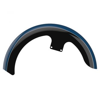 Reef Blue and Vivid Black 21" REVEAL WRAPPER HUGGER FRONT FENDER FOR '09-'23 HARLEY TOURING