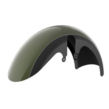Olive Steel Metallic/Vivid Black Fat Front Fender for harley 24up touring