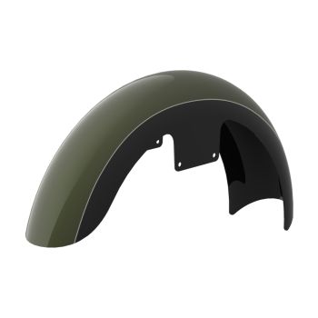 Olive Steel Metallic/Vivid Black 19" Wrapper Hugger Front Fender for harley 24up touring