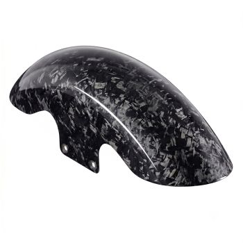 Advanblack Glossy Black Forged Carbon Fiber 19inch Chopped Front Fender for '09Up Harley Touring