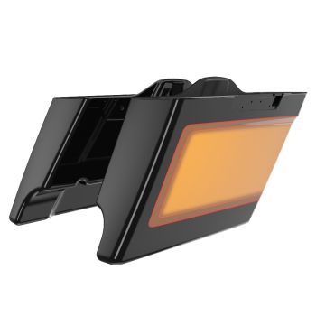 Advanblack Tobacco Fade Dual Cutout 4.5" Stretched Extended Saddlebags for 2014+ Harley Davidson Touring