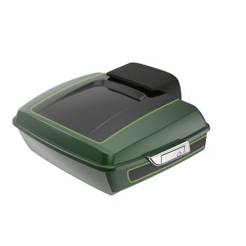 Deep Jade Pearl and Vivid Black RUSHMORE Chopped TOUR PACK PAD FOR '97-'23 HARLEY TOURING / SOFTAIL