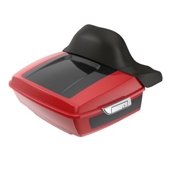 Billiard Red and Vivid Black RUSHMORE King TOUR PACK PAD FOR '97-'23 HARLEY TOURING / SOFTAIL