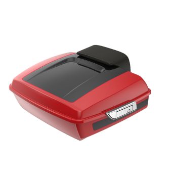 Billiard Red and Vivid Black RUSHMORE Chopped TOUR PACK PAD FOR '97-'23 HARLEY TOURING / SOFTAIL