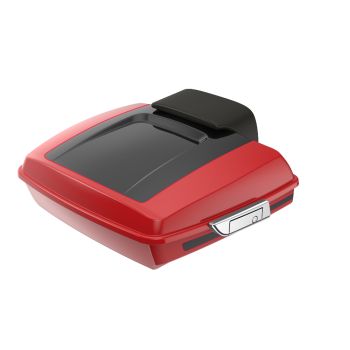 Billiard Red and Vivid Black RUSHMORE RAZOR TOUR PACK PAD FOR '97-'23 HARLEY TOURING / SOFTAIL