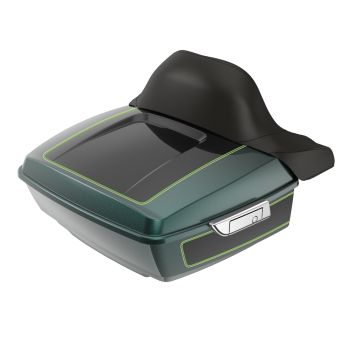 Deep Jade Pearl and Vivid Black RUSHMORE King TOUR PACK PAD FOR '97-'23 HARLEY TOURING / SOFTAIL