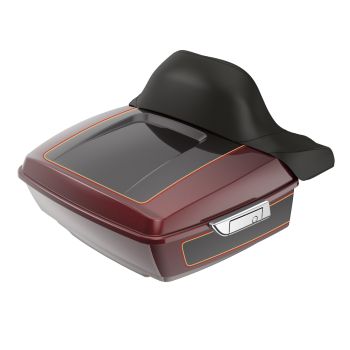 Mysterious Red Sunglo and Blackened RUSHMORE King TOUR PACK PAD FOR '97-'23 HARLEY TOURING / SOFTAIL
