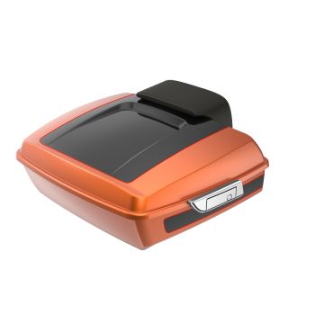 Amber Whiskey and Vivid Black RUSHMORE Chopped TOUR PACK PAD FOR '97-'23 HARLEY TOURING / SOFTAIL