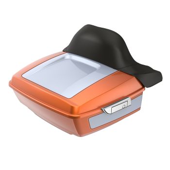 Amber Whiskey and Brilliant Silver RUSHMORE King TOUR PACK PAD FOR '97-'23 HARLEY TOURING / SOFTAIL