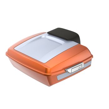 Amber Whiskey and Brilliant Silver RUSHMORE Chopped TOUR PACK PAD FOR '97-'23 HARLEY TOURING / SOFTAIL
