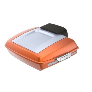 Amber Whiskey and Brilliant Silver RUSHMORE RAZOR TOUR PACK PAD FOR '97-'23 HARLEY TOURING / SOFTAIL