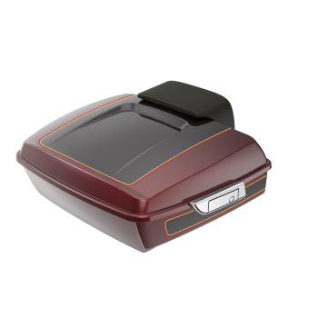 Mysterious Red Sunglo and Blackened RUSHMORE Chopped TOUR PACK PAD FOR '97-'23 HARLEY TOURING / SOFTAIL