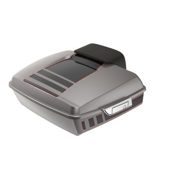 Ridgeline Billet Silver and Vivid Black RUSHMORE Chopped TOUR PACK PAD FOR '97-'23 HARLEY TOURING / SOFTAIL